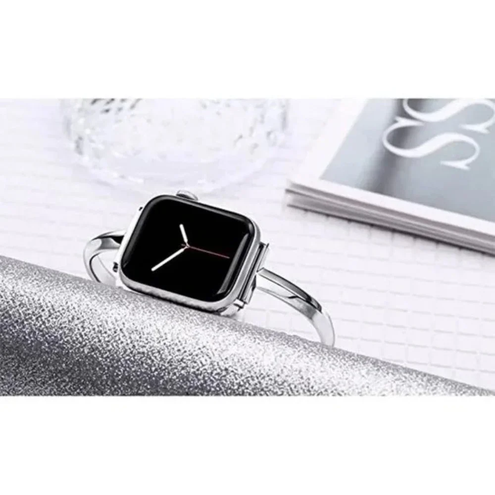 NEW Luxury Adjustable Diamond Steel Bracelet band For Apple Watch - Silver